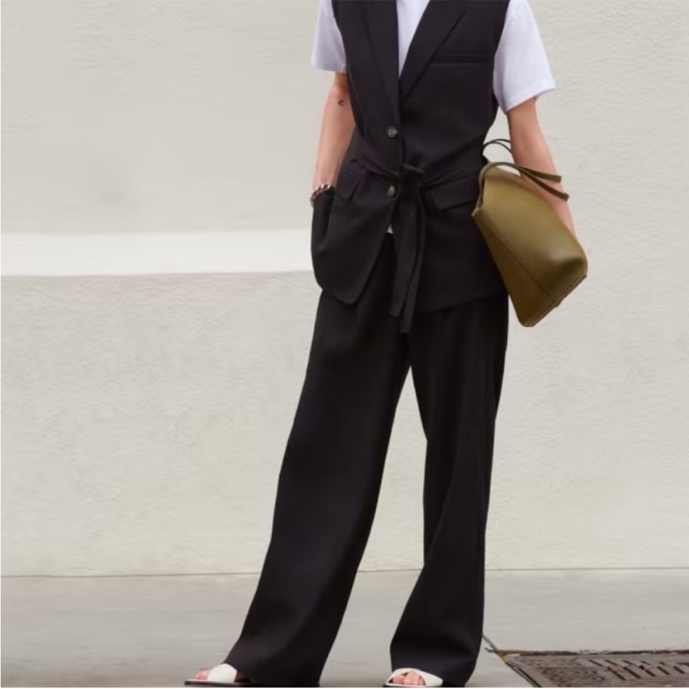 Everlane The Way High Drape Pants 
Black
Size 8 short